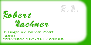 robert machner business card